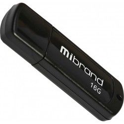 Накопитель Mibrand Grizzly 16Gb Black USB 2.0 (MI2.0 / GR16P3B)