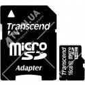Карта памяти microSDHC UHS-I Transcend 16GB class 10 adapter SD (TS16GUSDU1)