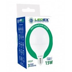 Лампочка cветодиодная LEDEX 15W E27 4000K PREMIUM G95 (СФЕРА)