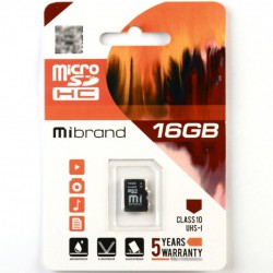 Карта памяти microSDHC Mibrand 16GB MICROSDHC UHS-1 (MICDHU1/16GB)