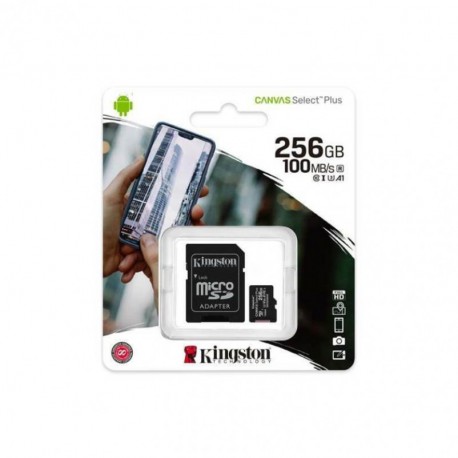 Карта памяти microSDXC Kingston 256GB UHS-I U3 Class 10 R100/W85MB/s + SD-адаптер