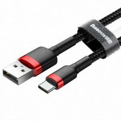 Кабель USB 2.0 TYPE-C Essager 2 метра 66W/100W + LED, Black