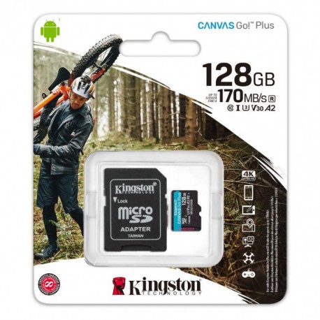 Карта памяти microSDXC Kingston 128GB U3 V30 A2 (SDCG3/128GBSP) + SD-адаптер