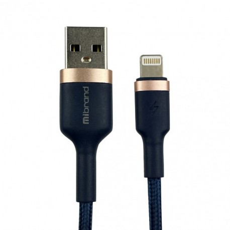 Кабель USB 2.0 Lighting Mibrand MI-71 Metal Braided 2.4A Navy Blue 1 метр