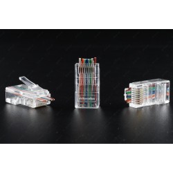 Разъем коннектор TCOM RJ-45 8P8C Cat.5E сквозные отверстия