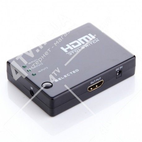 Переключатель SWITCH HDMI 3 port MINI с ИК-пультом  - 1