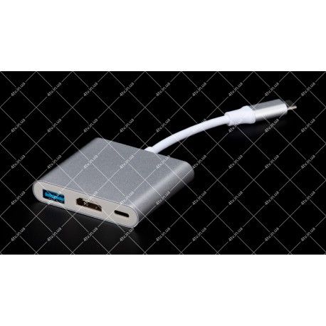 Переходник штекер USB Type-C - гнездо HDMI, USB 3.0, Type-C Multiport  - 1