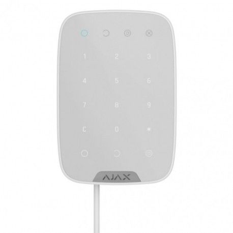 Проводная сенсорная клавиатура Ajax KeyPad Fibra белая  - 1
