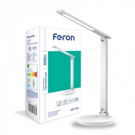 Лампа настольная Feron DE1728 белая  - 1