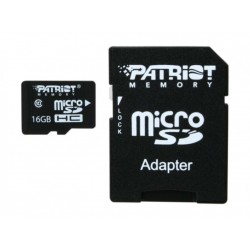 Карта памяти microSDHC Patriot LX 16GB UHS-1 (PSF16GMCSDHC10) + SD-adapter