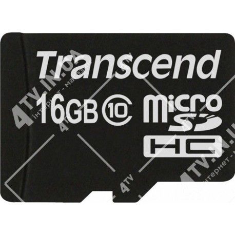 Карта памяти microSDHC Transcend 16GB class 10 (TS16GUSDC10)  - 1