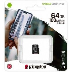 Карта памяти microSDXC Kingston 64GB Canvas Select Plus UHS-I U1 V10 A1 (SDCS2/64GB)