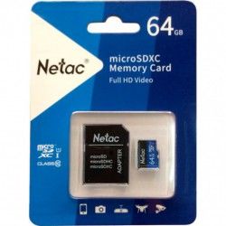 Карта памяти microSDXC Netac P500 64GB class 10 + adapter