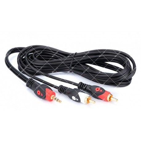 Кабель 2RCA-3.5мм Jack Audio Tcom Gold 1.8 метра  - 1