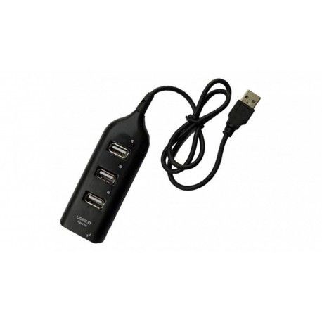 Хаб USB 2.0 4-х портовий питание от USB 480Mbts черный  - 1
