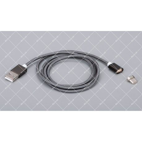 Кабель USB 2.0 AM to USB Type-C магнитный Gray 1.0 метр  - 1