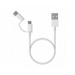 Кабель Xiaomi Mi 2in1 USB Cable micro/type-c белый 1.0 метр  - 1