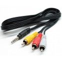 Кабель 3RCA-3.5мм Jack аудио-видео 18мм 0.5 метра