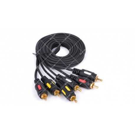 Кабель 3RCA-3RCA ATcom 1.8 метра улучшенный  - 1