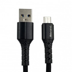 Кабель USB 2.0 AM to Micro USB Mibrand MI-32 Nylon Charging Line черный 2.0 метра