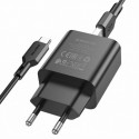 Адаптер сетевой BOROFONE BA72A + single port QC3.0 charger set(Type-C) Black