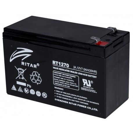 Батарея аккумуляторная Ritar AGM RT1275B 12V 7.5 Ah черная  - 1