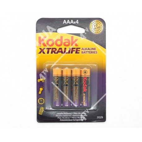 Батарейка Kodak Xtralife Alkaline 1.5V AAA 4 шт блистер  - 1