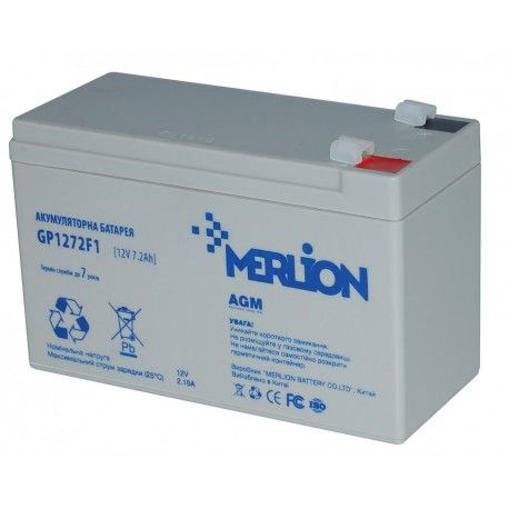 Батарея аккумуляторная Merlion AGM GP1272F1 12 V 7.2 Ah белая  - 1