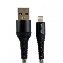 Кабель USB 2.0 Lighting Mibrand MI-14 Net Charging Line 2A Black / Grey метр (MIDC/14LBG)
