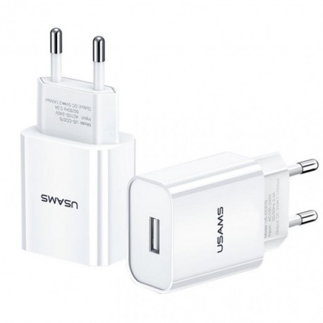 Адаптер мережевий Usams US-CC075 T18 single USB Travel Charger White