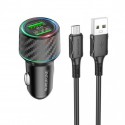 Автомобільний зарядний пристрій BOROFONE BZ21A Brilliant 36W dual port QC3.0 car charger set(Micro)