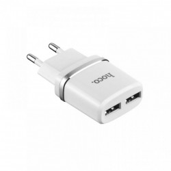 Адаптер мережевий Hoco C12 5V/2.4A Smart DUAL USB Micro cable 2 порти