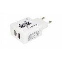 Адаптер мережний Eurosky AC/DC 220В 5V 2.1A/1.0A USB 2 порти