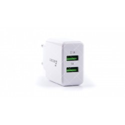 Адаптер мережний Eurosky 220В 5V 2.1A/1.0A USB 2 порти