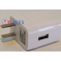 Адаптер мережевий 220В USB 5V 1000mA білий