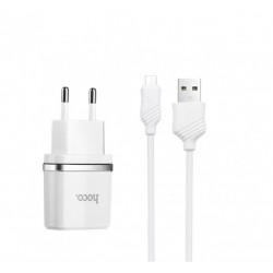 Адаптер мережевий Hoco C11 5V/1A Smart Micro cable USB 1 порт