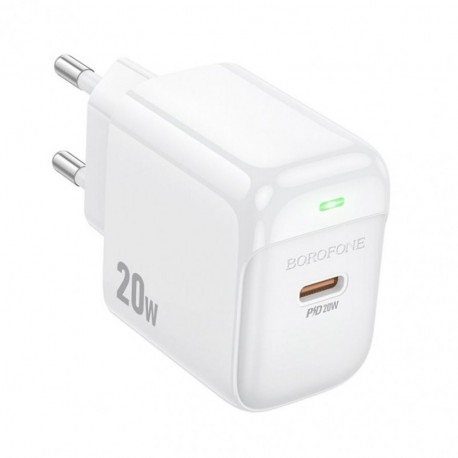 Блок живлення BOROFONE BAS43A Potential PD20W+QC CHARGER (EU) White