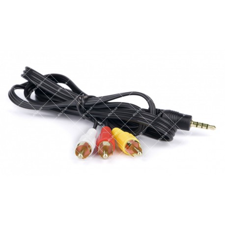 Кабель Jack 3.5мм - 3RCA аудіо-відео 18мм 1 метр