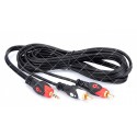 Кабель 2RCA-3.5мм Jack Audio Tcom gold, Ø4х8мм, 3м, чорний