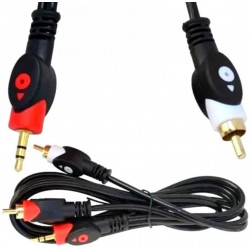 Кабель 2RCA-3.5мм Jack Audio gold Tcom 1.2 метри