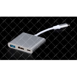 Перехідник штекер USB Type-C – гніздо HDMI, USB 3.0, Type-C Multiport