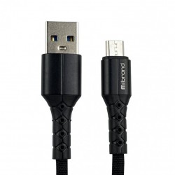 Кабель USB 2.0 AM to Micro USB Mibrand MI-32 Nylon Charging Line чорний 2.0 метра