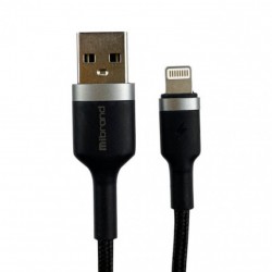 Кабель USB 2.0 Lighting Mibrand MI-71 Metal Braided 2.4A Black 1 метр