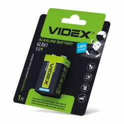 Батарейка Videx 6LR61/9V Alkaline (Крона) 1шт BLISTER