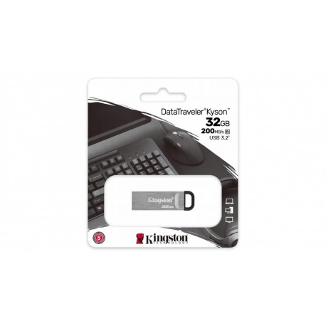 Накопичувач Kingston 32GB DT Kyson Silver/Black USB 3.2 (DTKN/32GB)