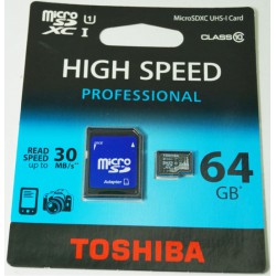 Карта памяті 64GB microSDXC UHS-I Toshiba class 10 adapter SD (SD-C064UHS1)