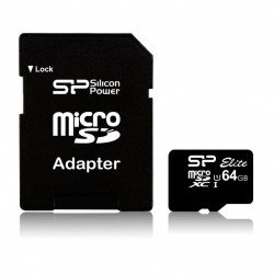 Карта памяті microSDXC (UHS-1) 64GB SiliconPower Elite class 10 Adapter SD (SP064GBSTXBU1V10-SP)