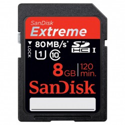 Карта памяті SDHC (UHS-1) SanDisk Exstreme 8GB class 10 (80Mb/s,533X) (SDSDXS-008G-X46)