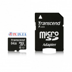 Карта памяті microSDHC UHS-I Transcend Premium 64GB class 10 adapter SD