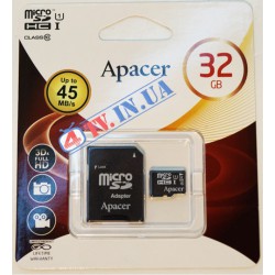 Карта памяті microSDHC UHS-1 Apacer 32GB class 10 Adapter SD (AP32GMCSH10U1-R)